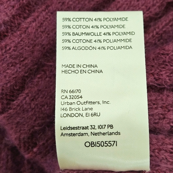 Free People Big City Fuzzy Turtleneck Sweater in Mulberry Size Medium - Picture 8 of 11